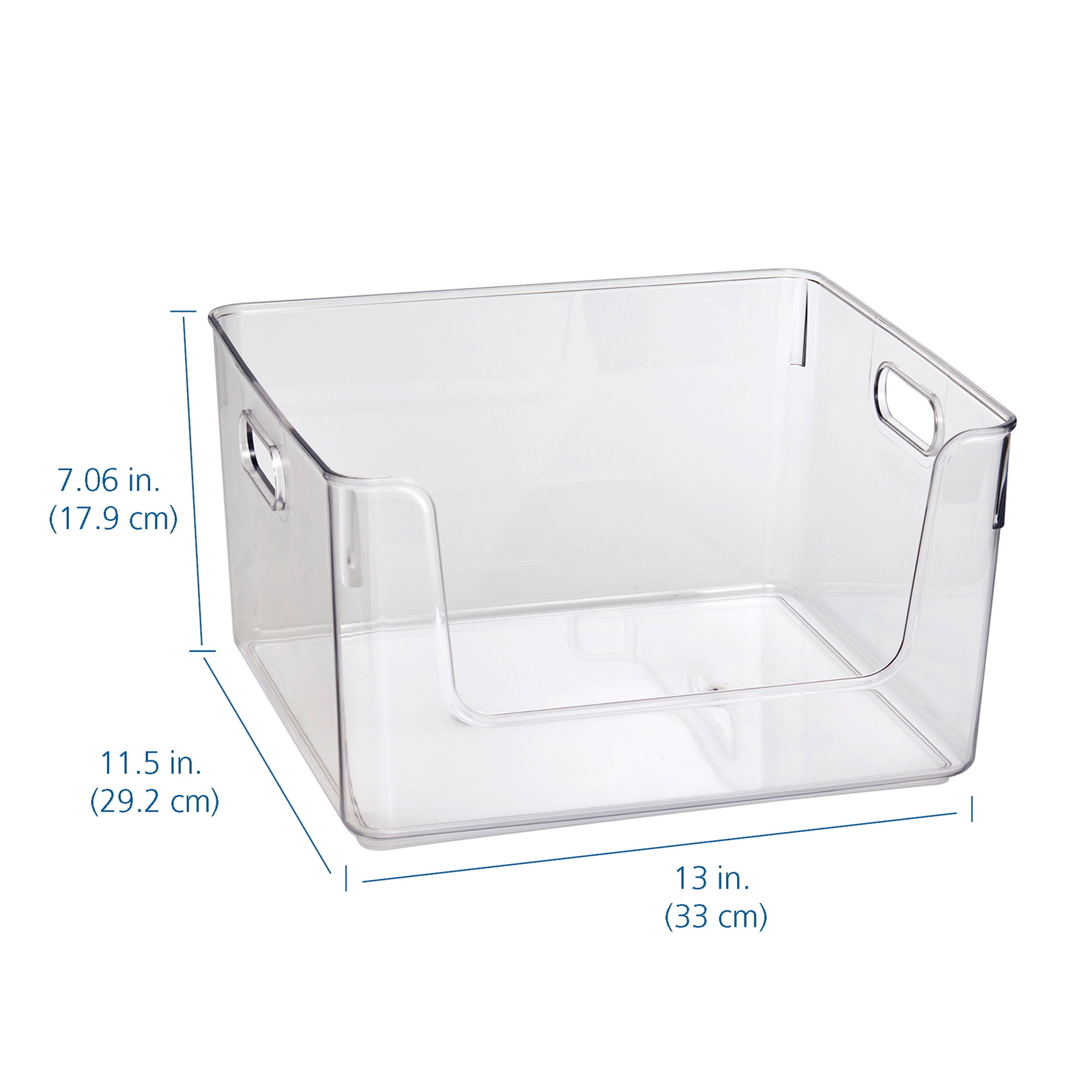 Clear Glossy Plastic Open Front Organizer Bin , Single Size Organizer Bin,