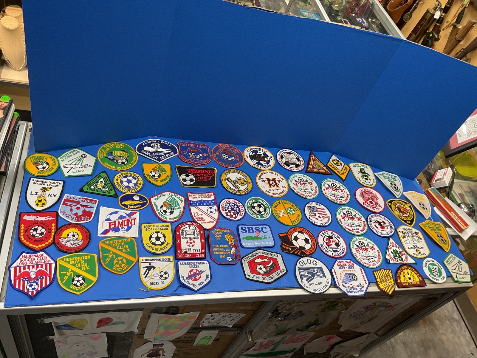 vtg soccer patches long island, conn. lot of 69