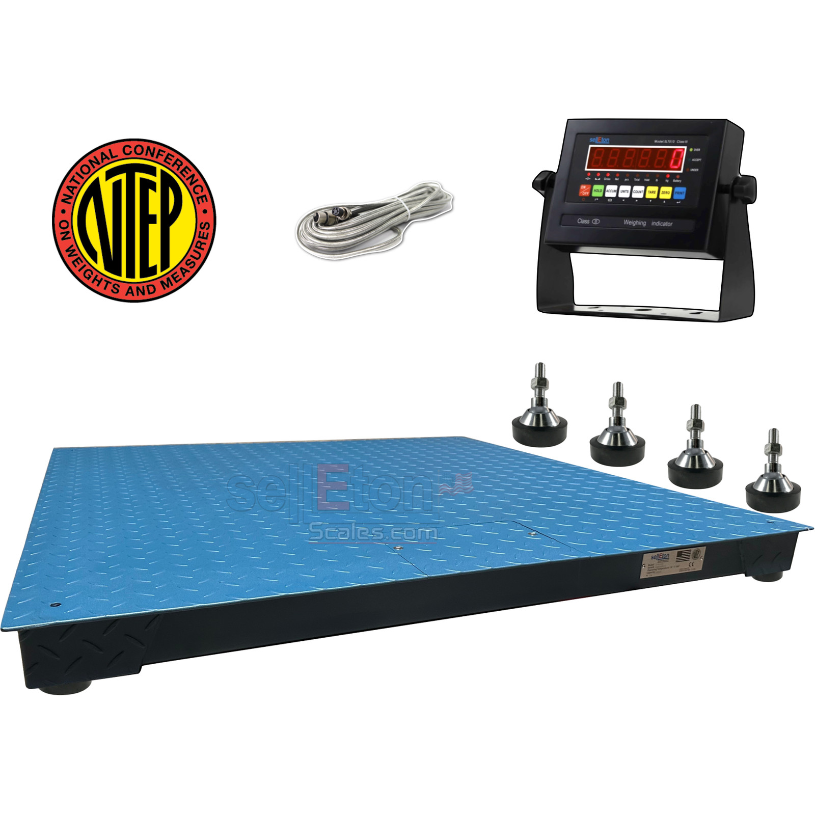 SL-800-4'x4' (48"X48") NTEP (Legal for Trade) Heavy Duty Floor Scale 2500 lbs