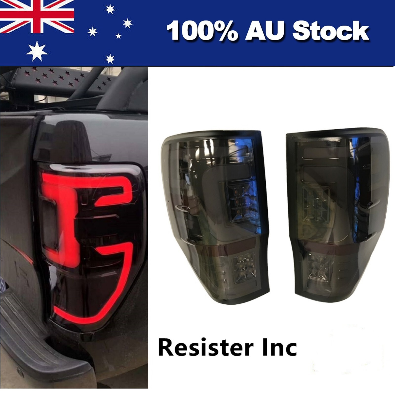 Rear Tail Lights Smoked LED for Ford Ranger PX1 PX2 PX3 MK123 Wildtrak 2012-2022