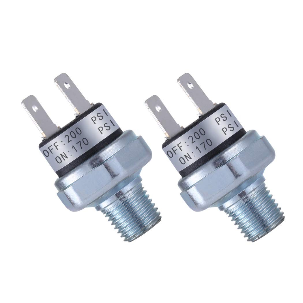 Pair Air Pressure Switch 165-200 PSI Pressure Switch 1/8"-27 NPT Male DC 12V ...