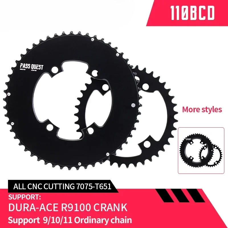 110BCD Double Chainring 54-40T/53-39T/52-36T/50-34T/48-35T/46-33T Chainwheels