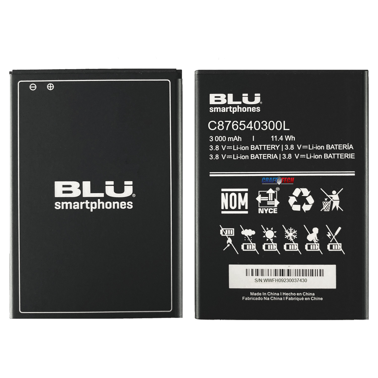 BLU Original OEMBattery C876540300L 3000mAh 11.40Wh forBLU G33 G0890uu G0892u