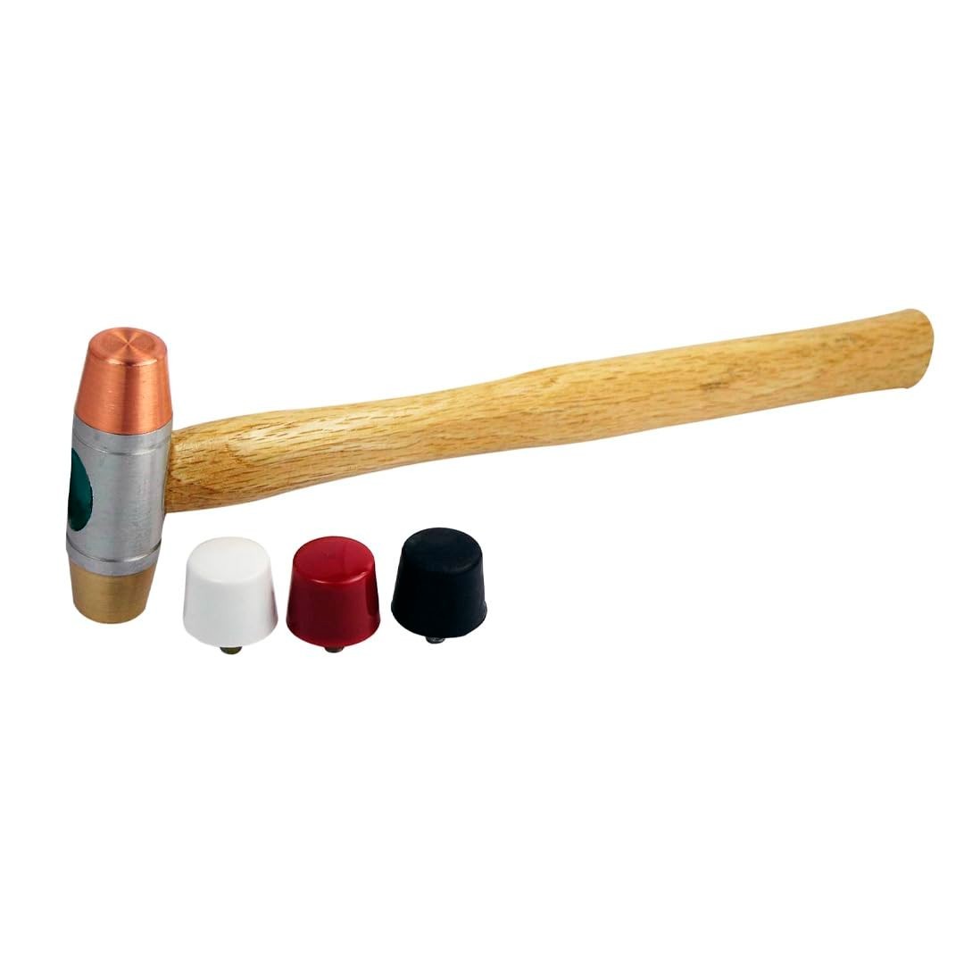 5-in-1 Dual Interchangeable Hammer - Copper & Brass Faces - 9" Gunsmithing Tool