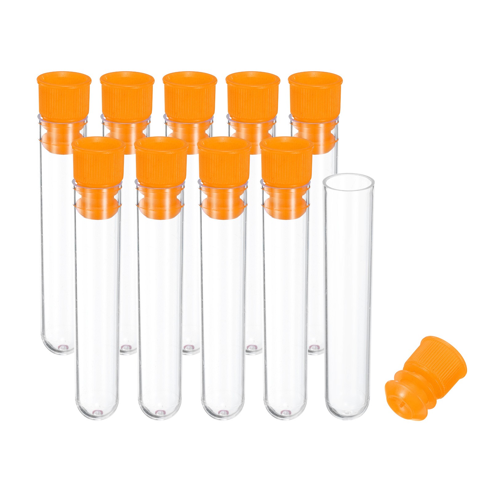 2.4" Length Plastic Sewing Needle Storage Holder, 10 Pcs Pin Tube Orange