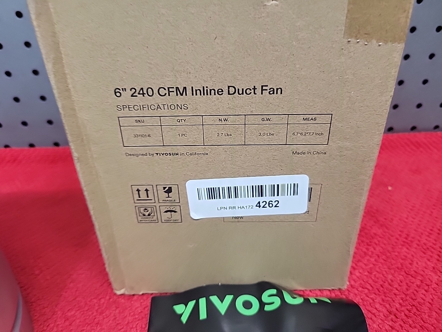 VIVOSUN 6" 240 CFM INLINE DUCT FAN NIOB