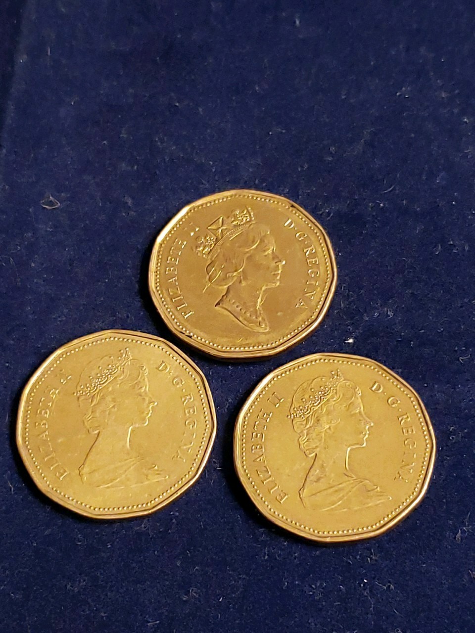 Canada Loonies (3) 1987, 88, & 1990 (Canadian Dollars)