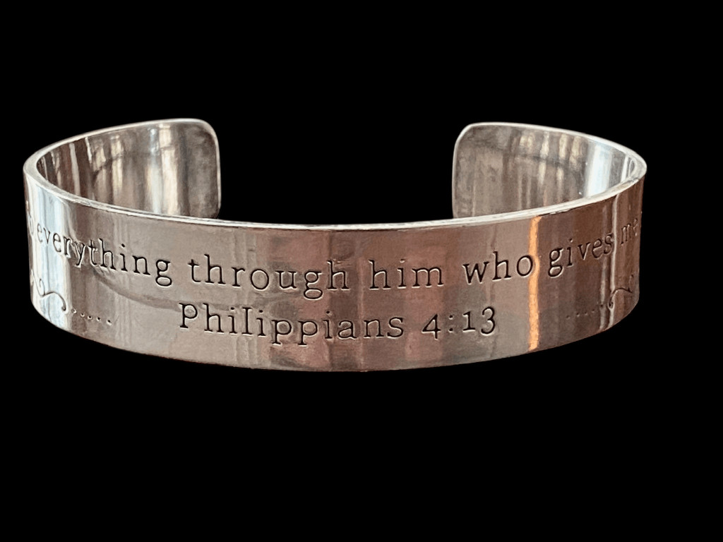Scripture Bracelet Cuff Silver Plated