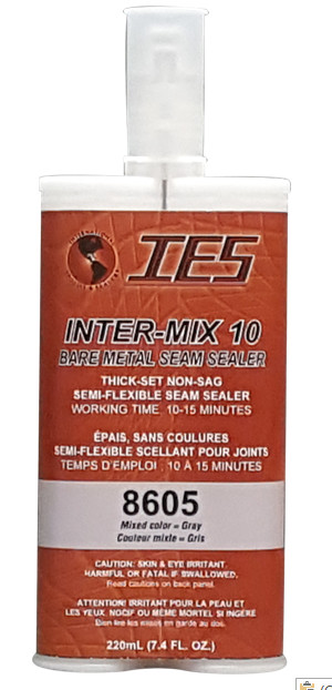 IES 8605 INTERMIX 10 GRAY BARE METAL SEAM SEALER/ADHESIVE  7.4OZ/220ML,NON-SAG