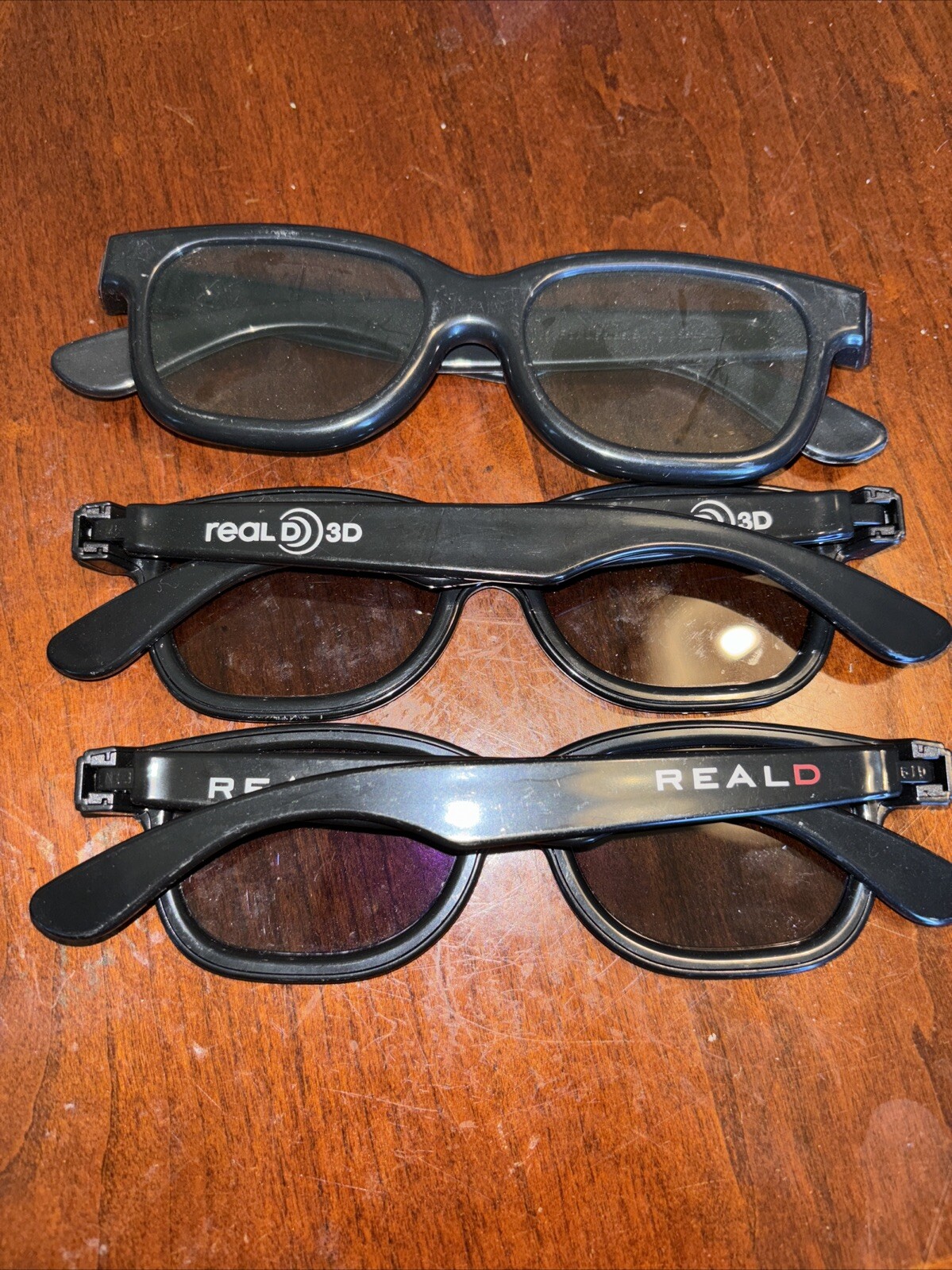 3 Pair RealD Real 3D Adult Passive Glasses Flat TV 3 D Movie Cinema Theater Bk