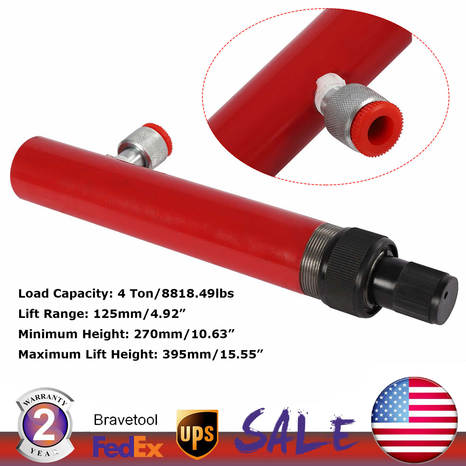 4 Ton Porta Power Ram Hydraulic Jack Power Type 5 Stroke Auto Body Frame Repair