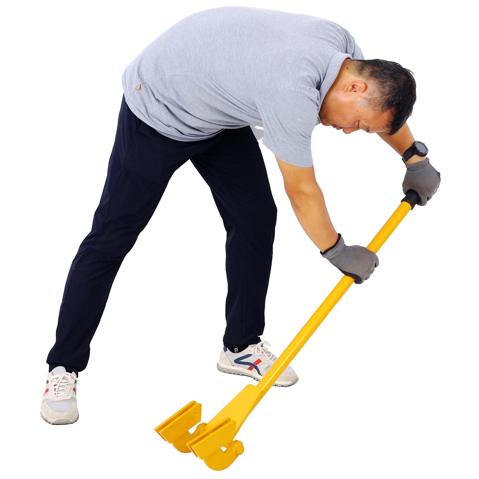 Pallet Buster Tool 43" Long Handle Pry Bar Deck Board Removal Yellow