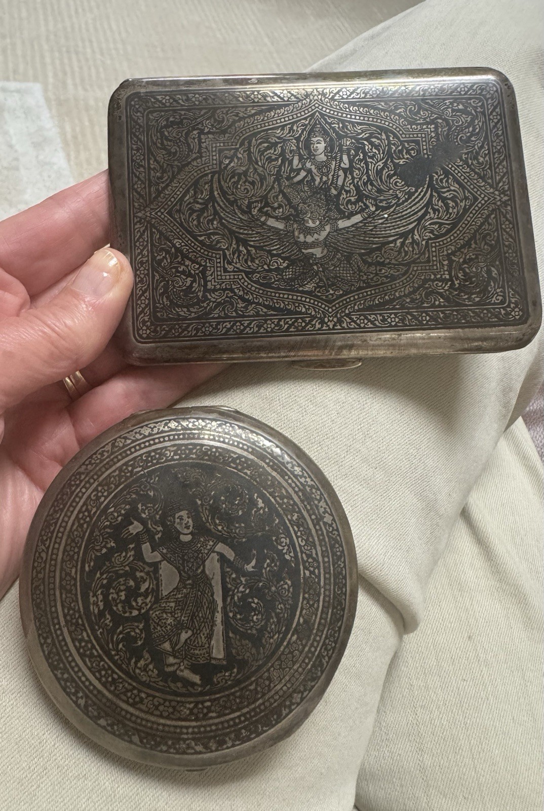 Sterling Silver Cigarette Case Compact Historical Military Royalty Air Force