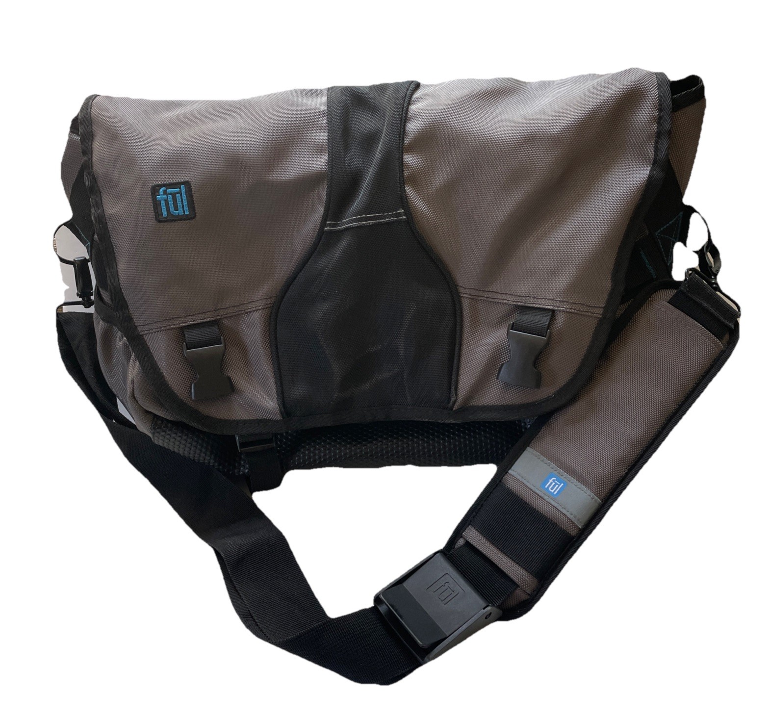 Ful Messenger Bag Approx. 19x13 with Strap Gray/Black