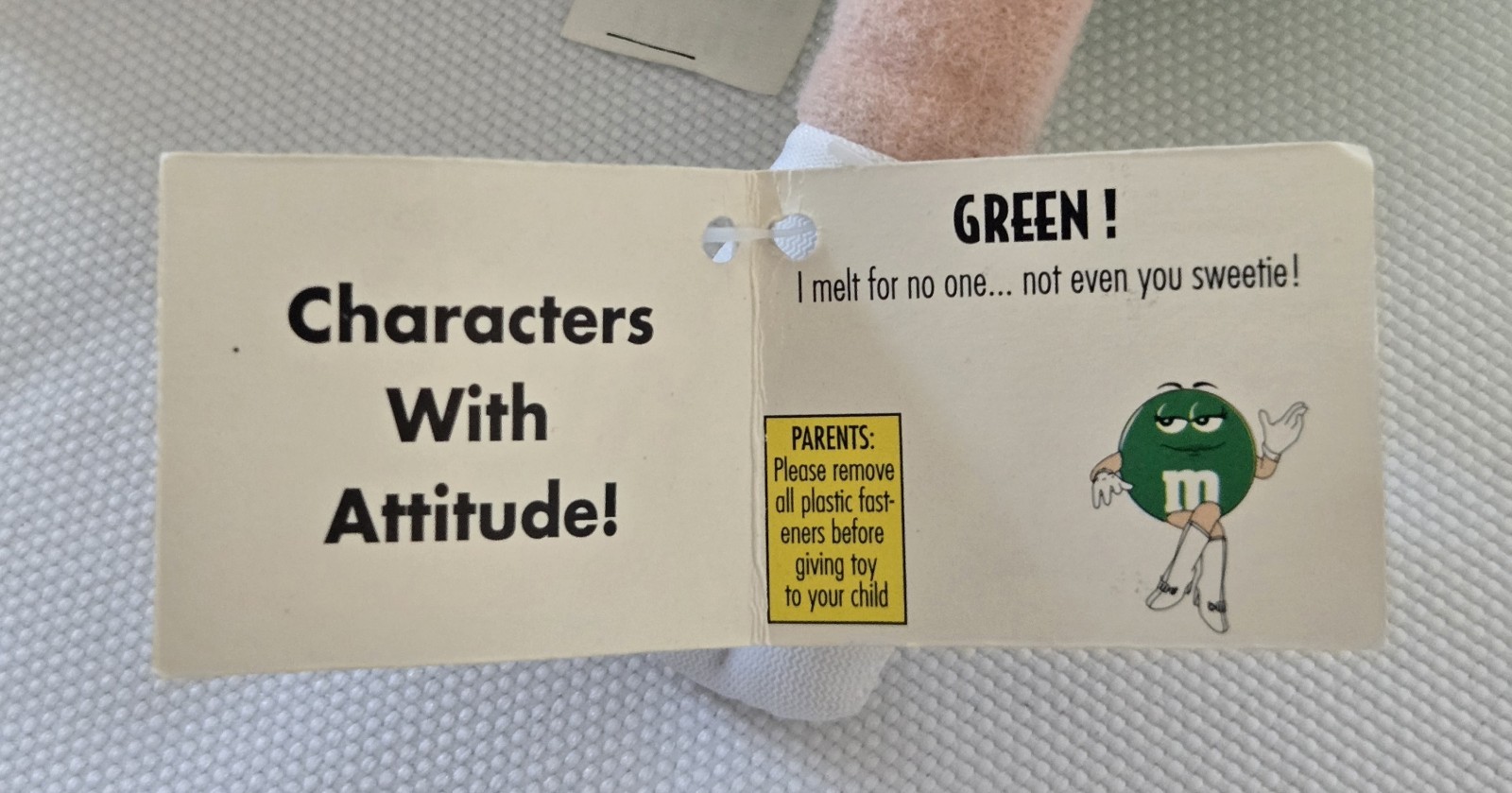 M&M's Green Talking Plush Collectibles, 7", 2003, Barely Audible Sound