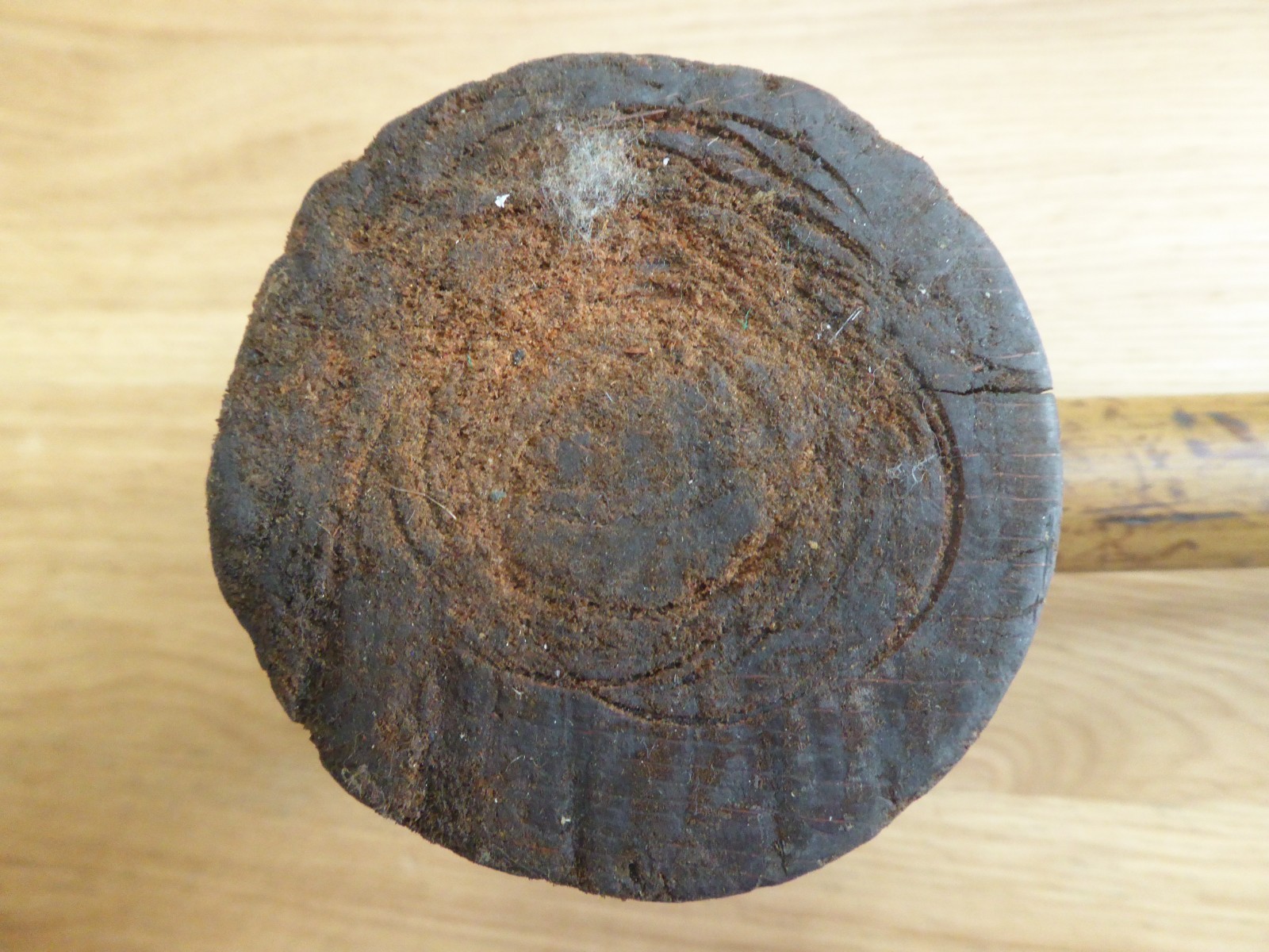 Antique Primitive Wooden Mallet - Carpentry Old Tool