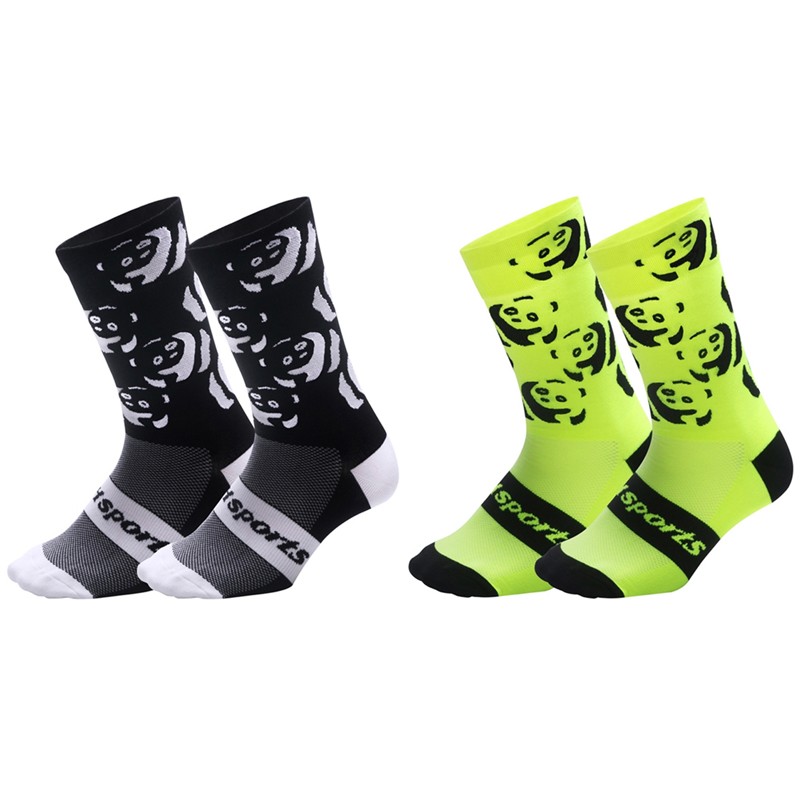 2Pairs Cycling Socks Riding Bicycle Bike Sports Ankle Socks XC MTB Green Black
