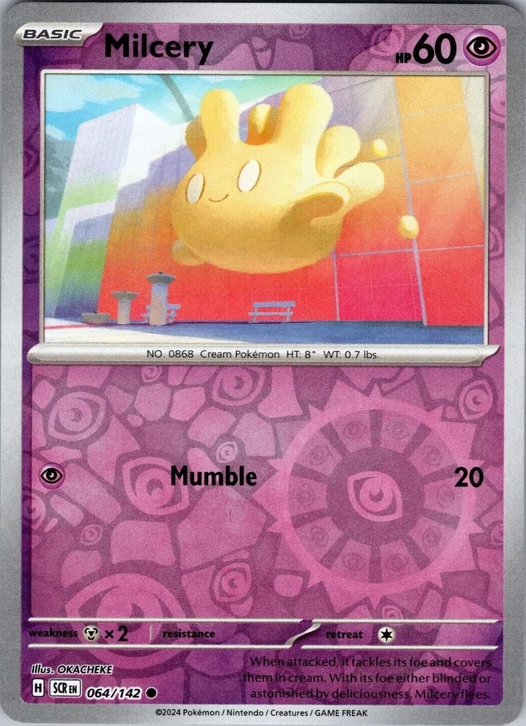 Pokemon -  Milcery - 064/142 - Reverse Holo  - Stellar Crown - NM/M
