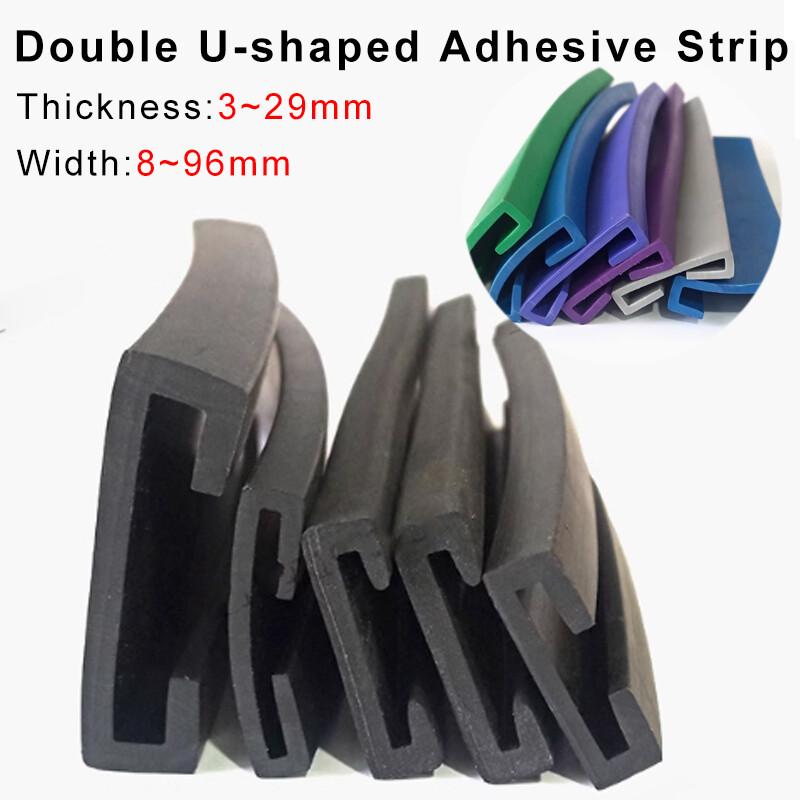 Motorcycle Exhaust Hanging Double U Shape Strap Rubber Seal Strip Edge Protector