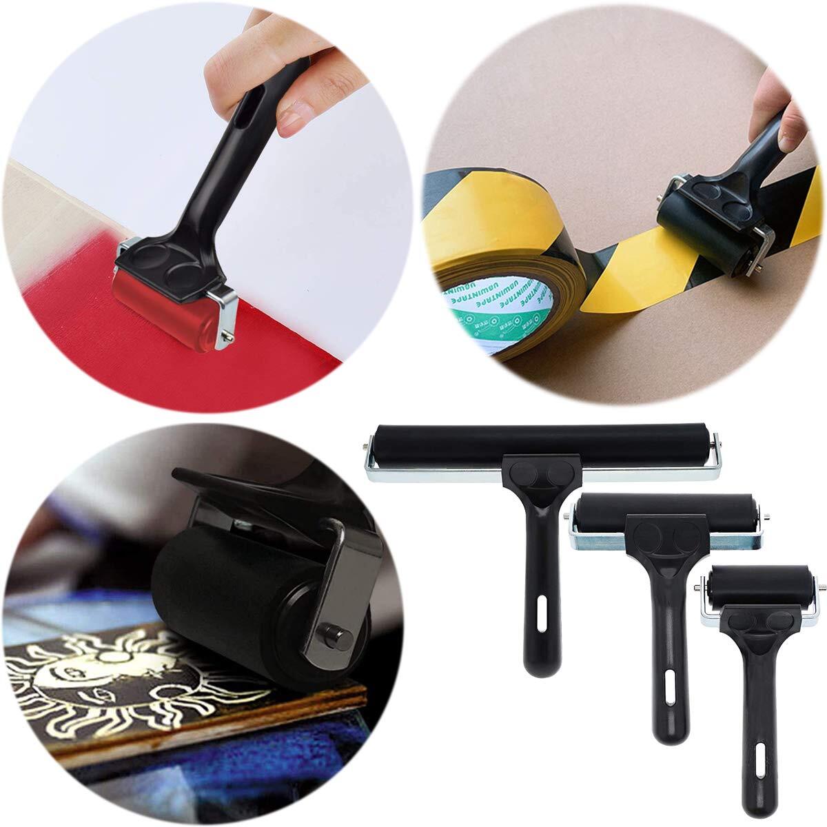 3 Pack Brayer Rollers Vinyl Rubber Roller for Cricut Maker Printing Inking
