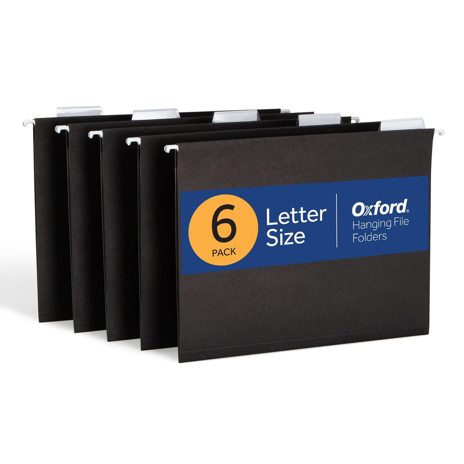 Oxford Hanging File Folders, 6 Pack, Letter Size (8.5" x 11"), Letter, Black