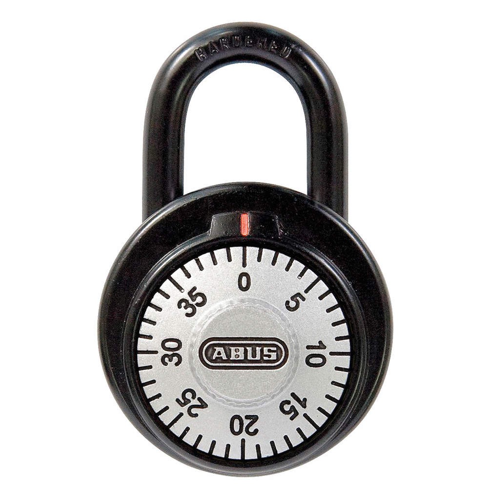 ABUS 78/50 Combination Padlock,2 in,Round,Black 5JKU6