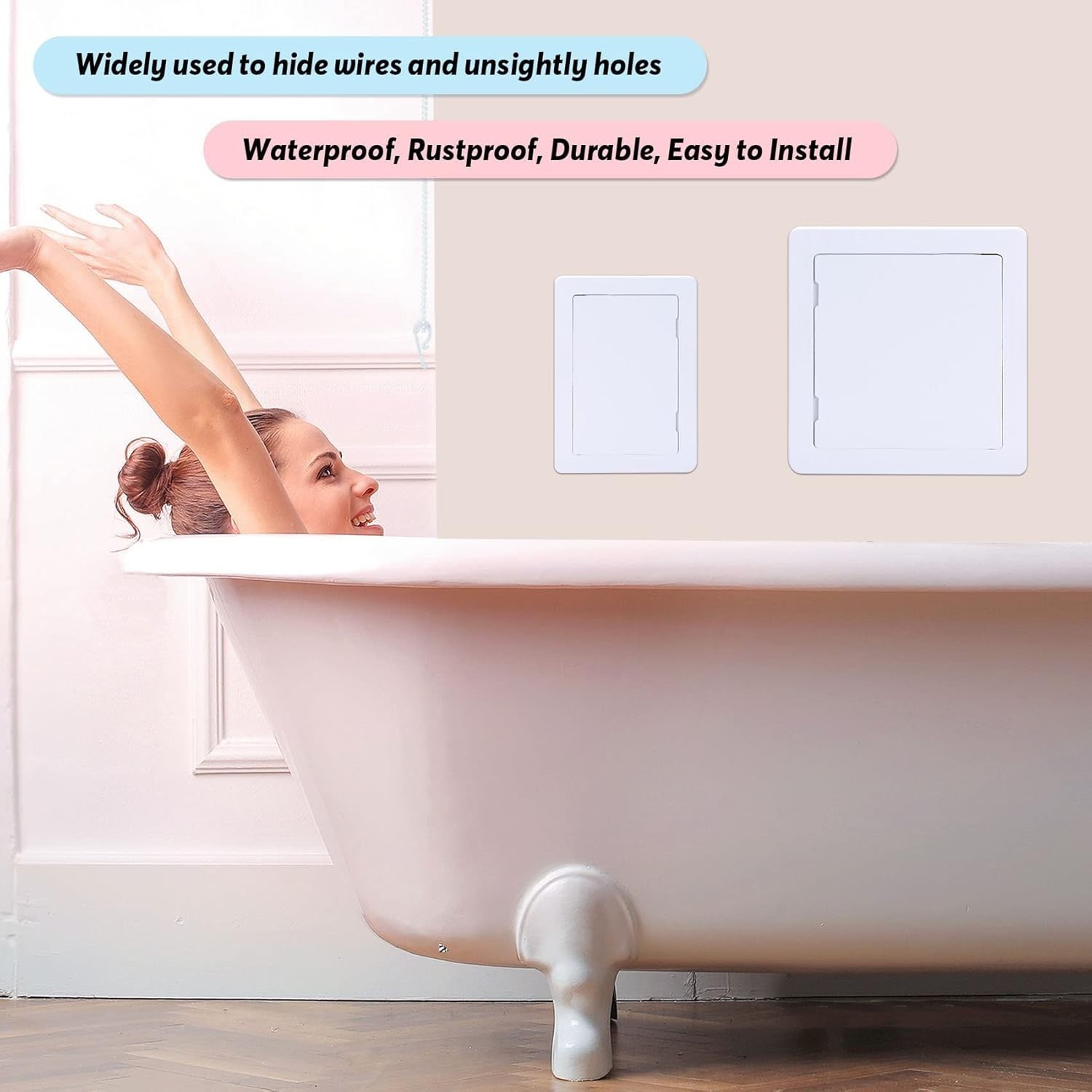 Reinforced Hinged 6x6 Inch Plastic Access Door - Easy Installation & Paintable