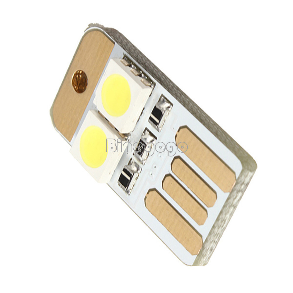 5pcs double sided pluggable USB LED night light power supply white lamp new