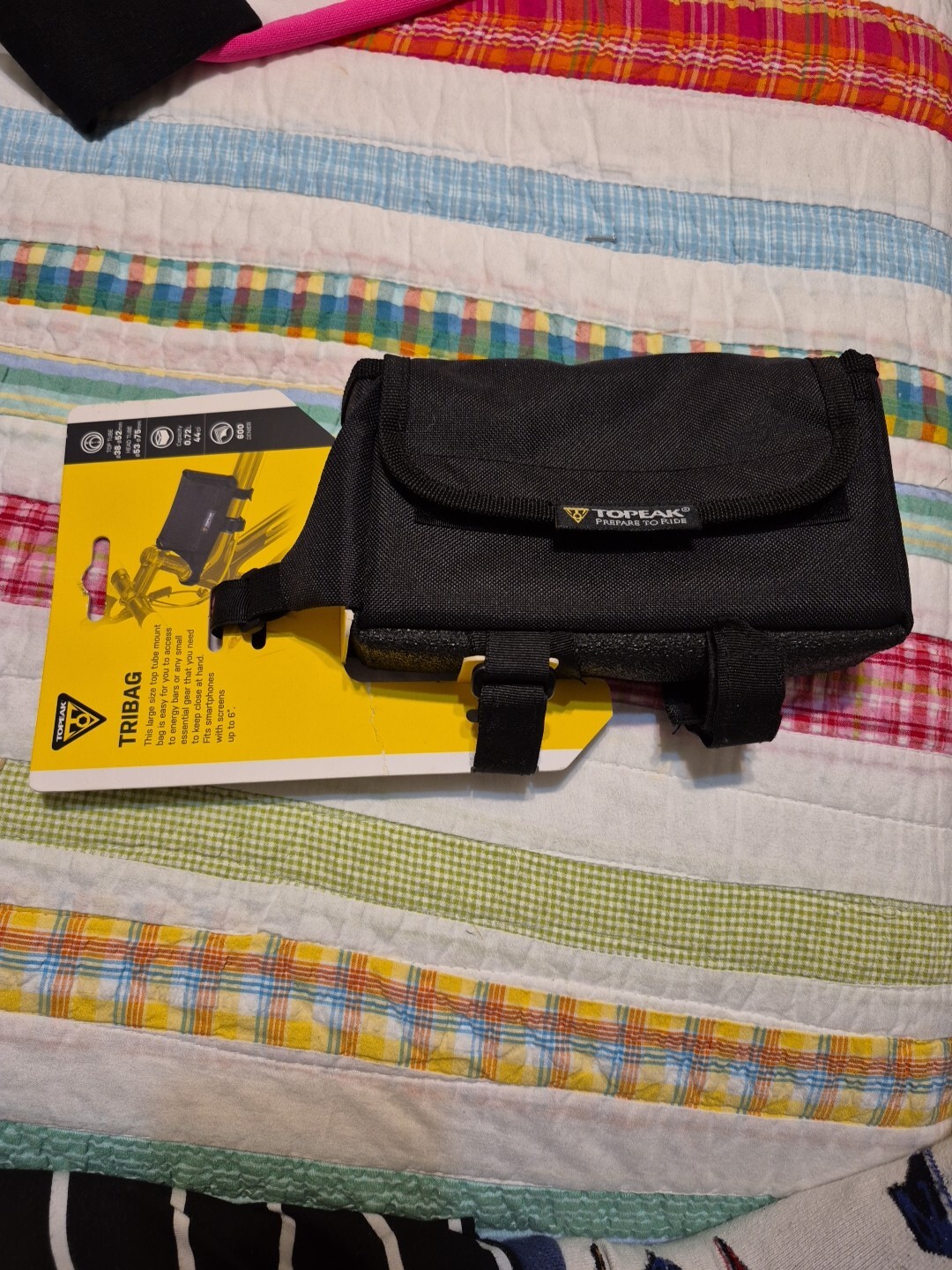 Topeka Tribag Top Tube Mount Large Size Bag For Bicycle Fits Smartphone
