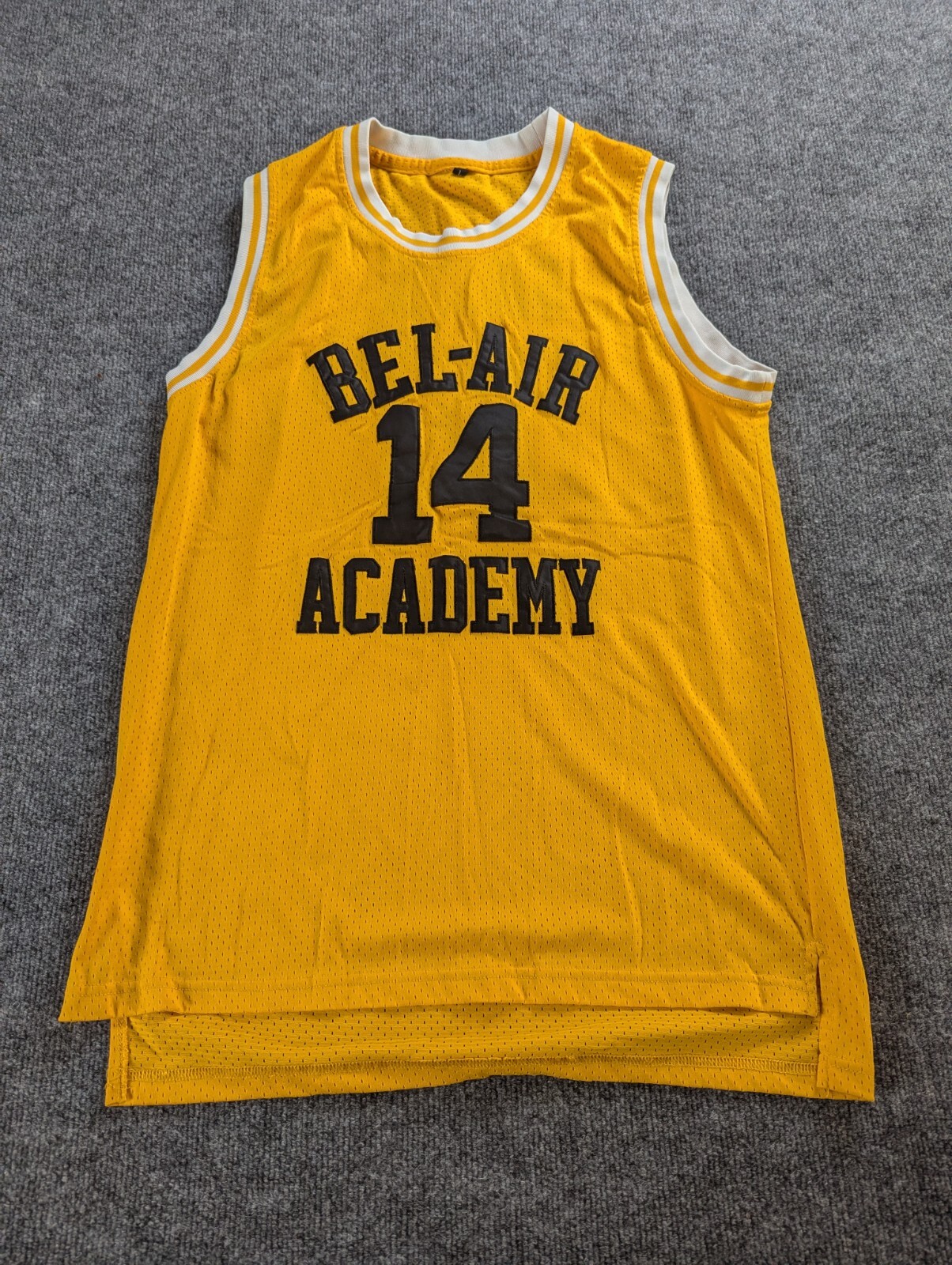 Fresh Prince of Bel Air Academy Basketball Jersey Mens L Will Smith #14 Yellow