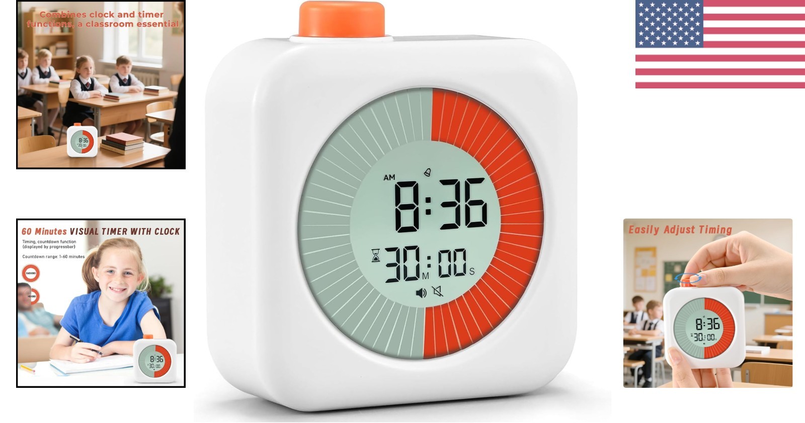User-Friendly Visual Timer for Educators - 60-Minute Silent Countdown for Focus