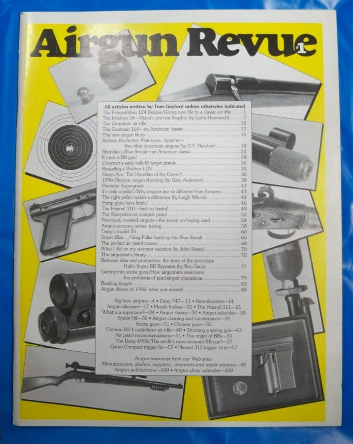 Vintage Book Airgun Revue #1 by Tom Gaylord 1997