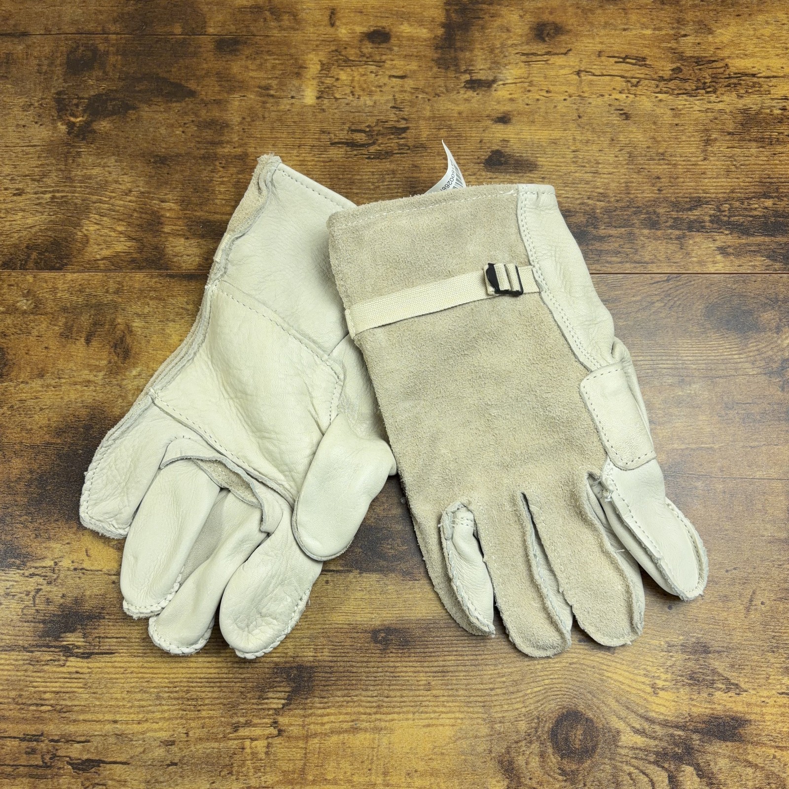 USGI Military D-3A Cattlehide Leather Work Gloves Cream Beige Size 5 NEW