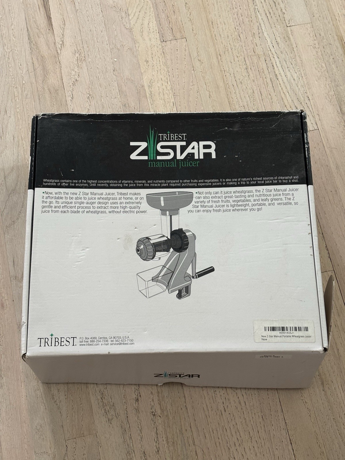 NEW Tribest Z Star Manual Juicer Wheatgrass Fruit New Open Box