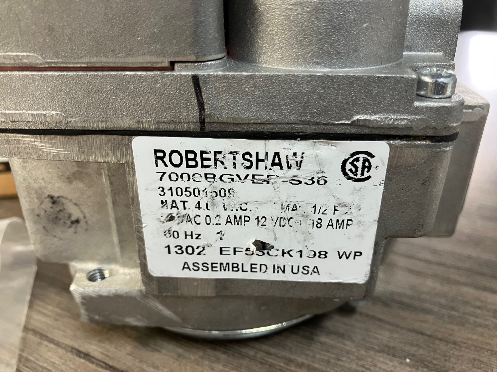 EF53CK198 Comb Gas Valve NG
