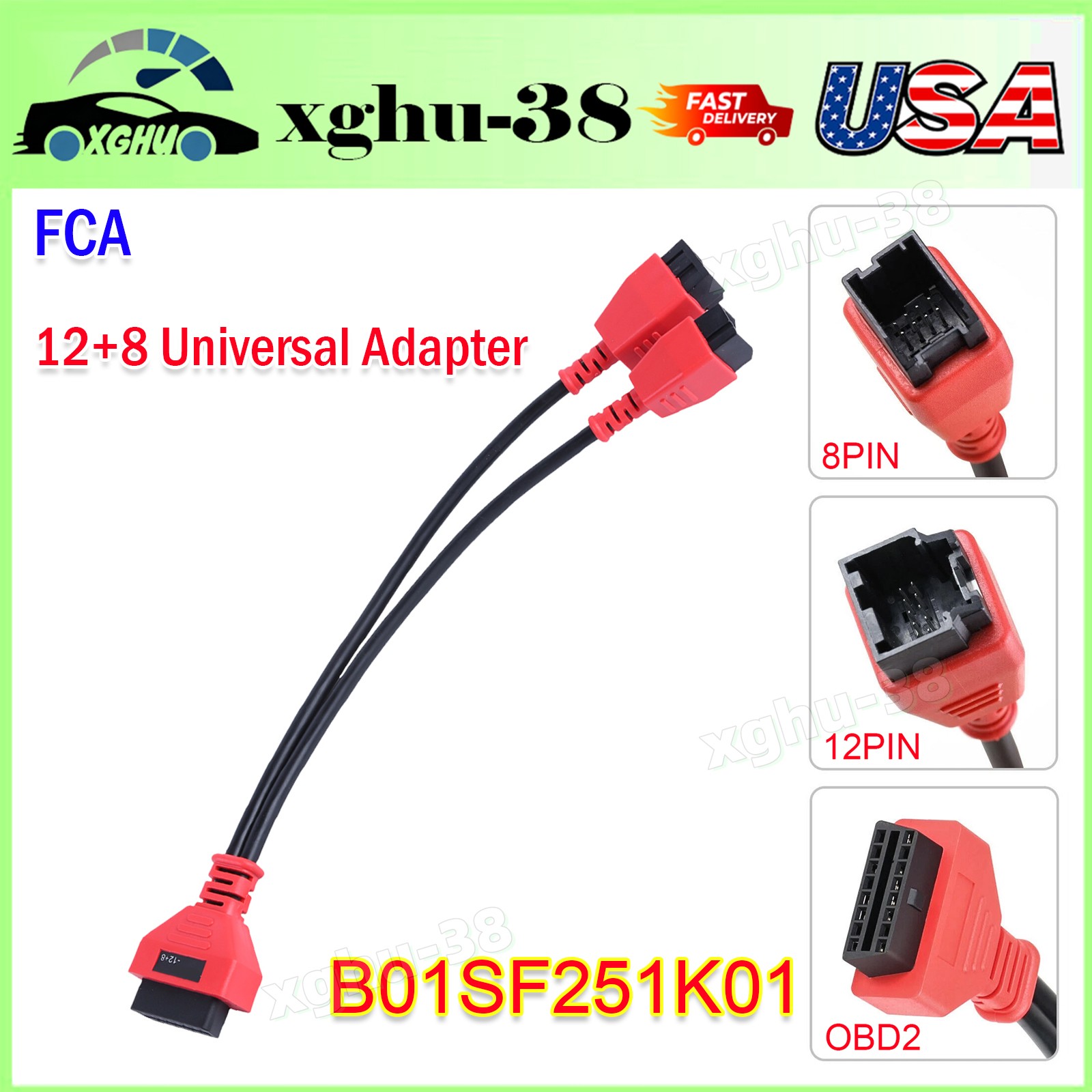 FCA 12+8 Universal Adapter Cable Bypass For Chryslers Security Gateway Module US