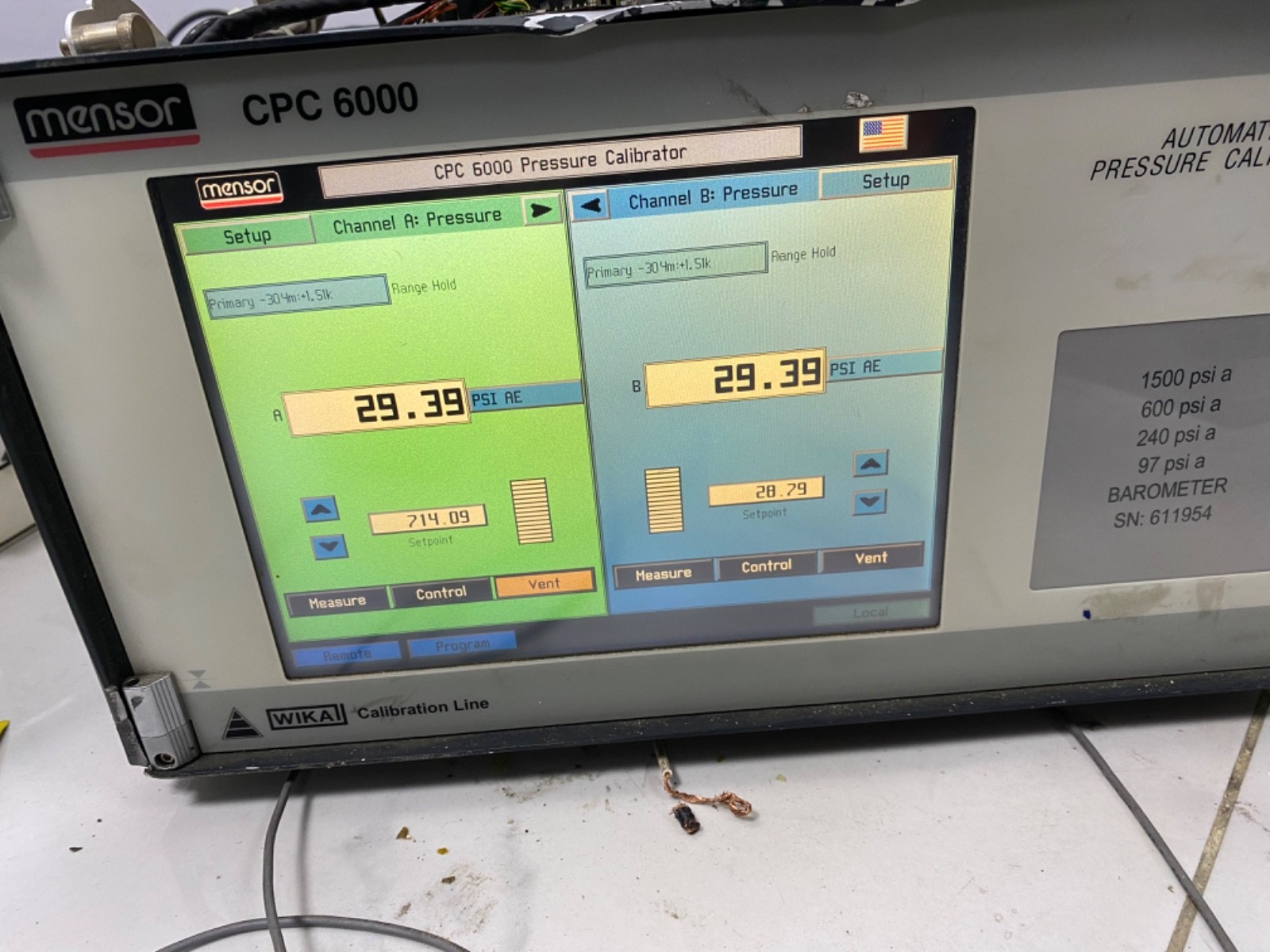 Mensor CPC6000 Automated Pressure Calibrator