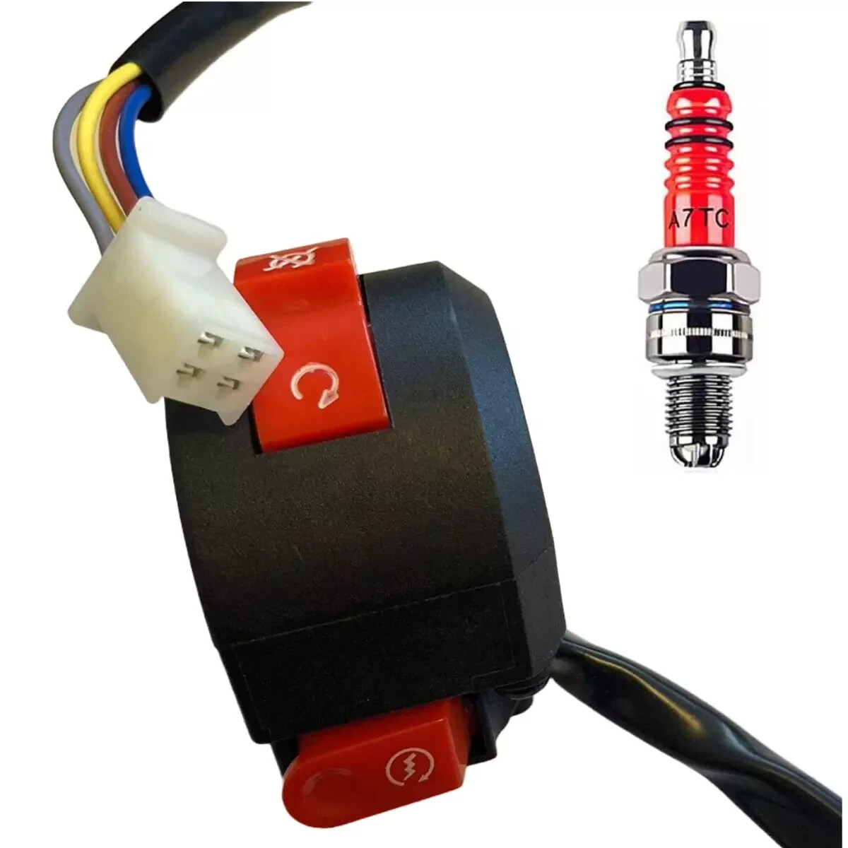 LEFT Kill Start Switch + PLUG TAOTAO 110cc 125cc ATV CHEETAH TFORCE Boulder B1