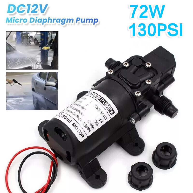 Water Pump 12V High Pressure Self Priming Sprayer 130PSI Diaphragm Auto Switch
