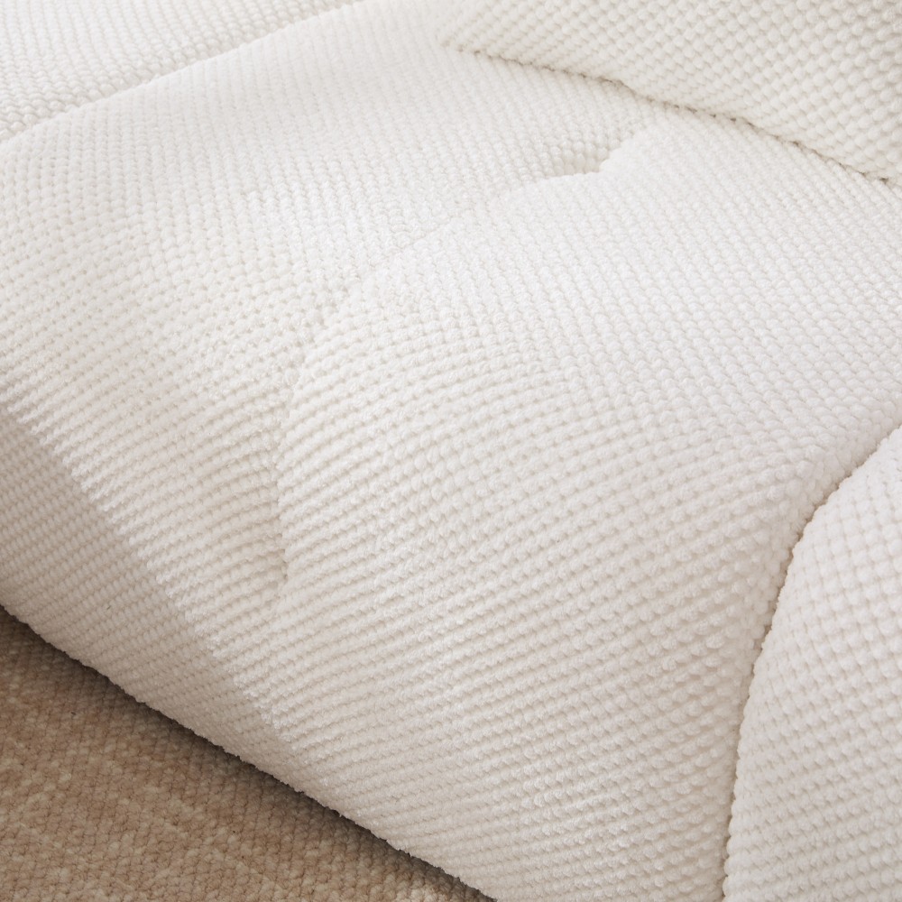 104.3" L-Shaped Modular Sectional Sofa w/ Ottoman & Pillows, Ivory