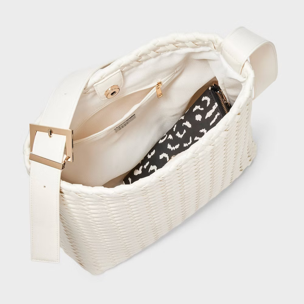 Woven Bucket Bag - A New Day White