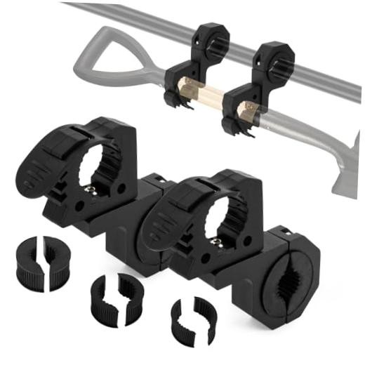 Quick-Release Rubber Clamps Mount Shovel Axe Holder Mount for 1-1/7'' to 1