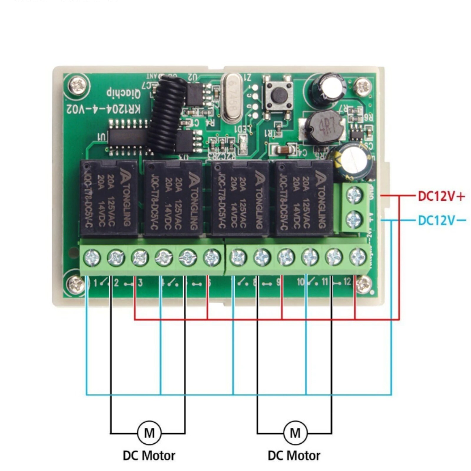 4-Channel Wireless Remote Control Switch With Receiver + Transmitter 443MHz