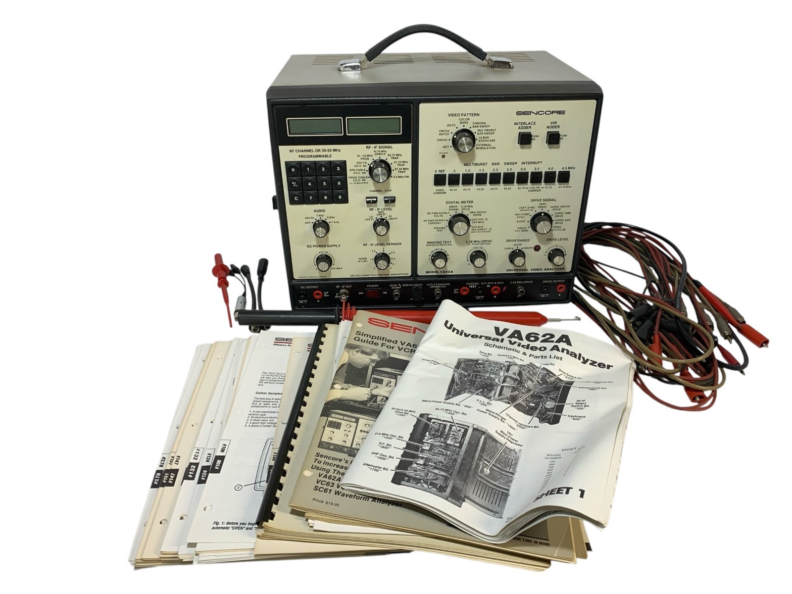 Vintage Sencore VA62A Universal Video Analyzer With Box, Cables and Manuals