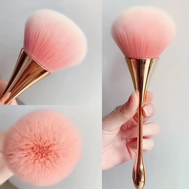 Rose Golden Fan Makeup Brush,Cosmetic Brush Loose Powder Brush ,Highlighting Bru
