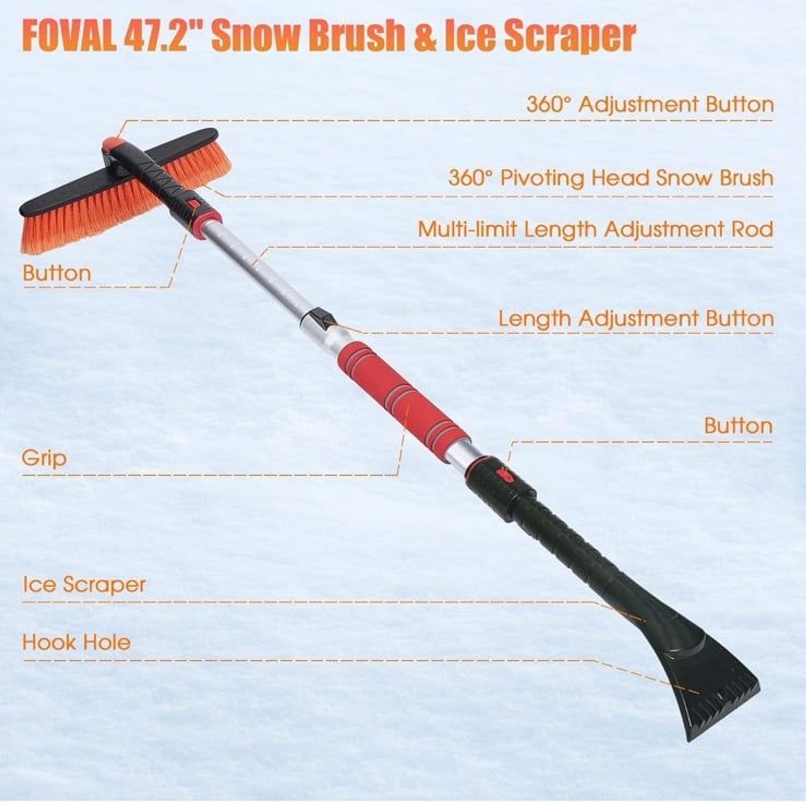 Multifunctional extendable 2pack Snow scraper brand new in box scratch resistant