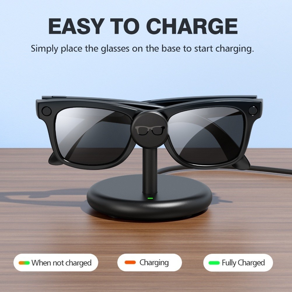 Black White USB C Magnetic Charging Station for RayBan For Meta Glasses