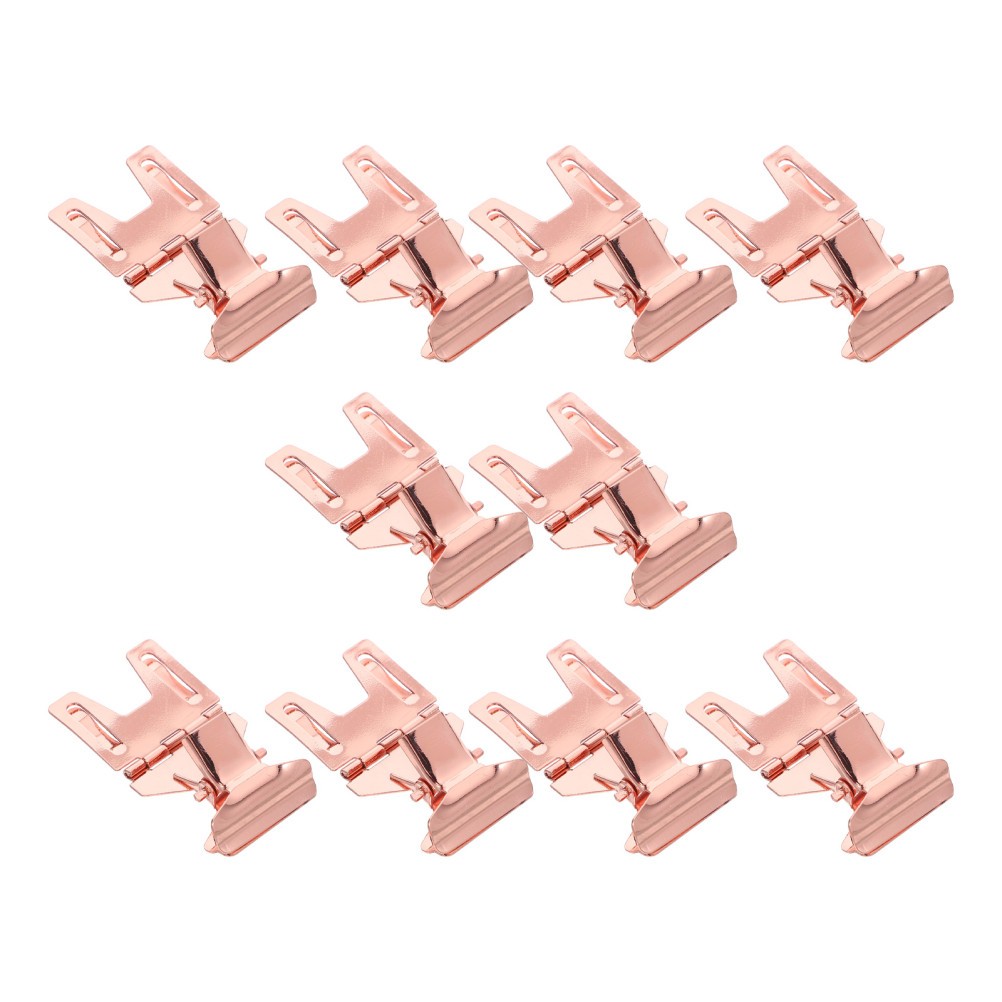 10Pcs Rose Gold Metal Label Holder Stand Reusable Adjustable Price Clip