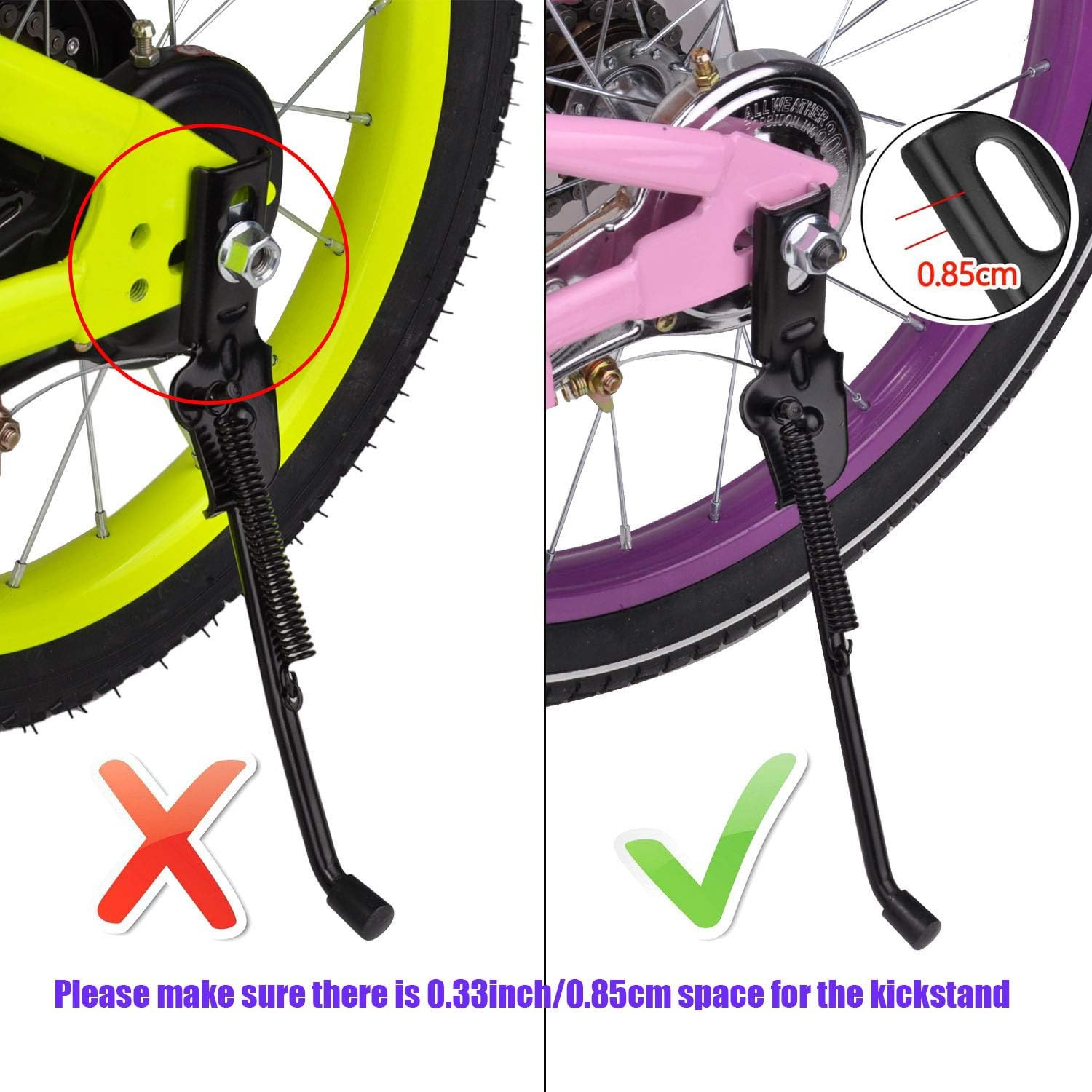 Aluminium Alloy Foldable Kickstand for 12-18 Inch Bicycle, Mountain Bike, Road B