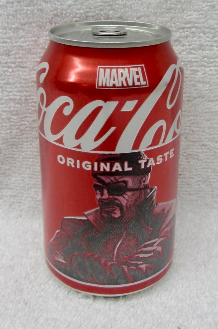 EMPTY Ltd Edition EMPTY MARVEL NICK FURY Coca Cola 12 FL OZ (355mL) Coke CAN